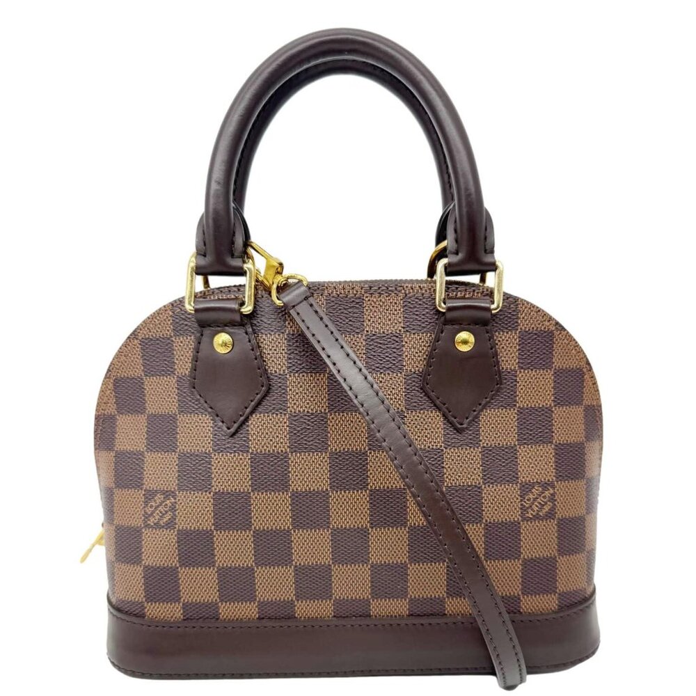 Louis Vuitton Alma BB Damier Ebene Satchel Shoulder Bag Brown - Picture 1 of 10